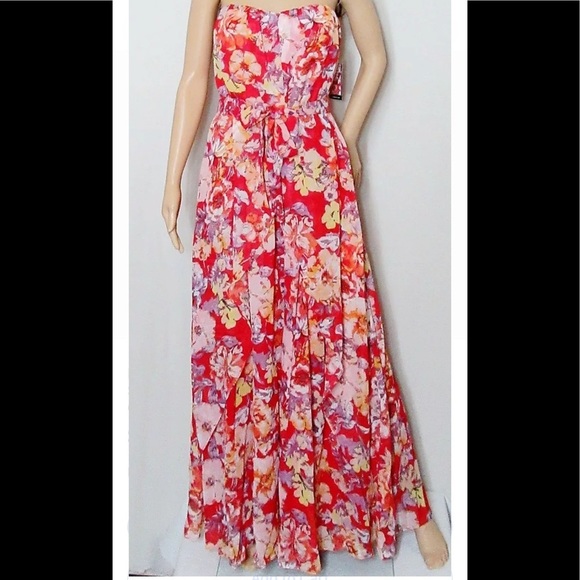 Nine West Dresses & Skirts - COPY - Nine West Floral Strapless Maxi Dress Red 8
